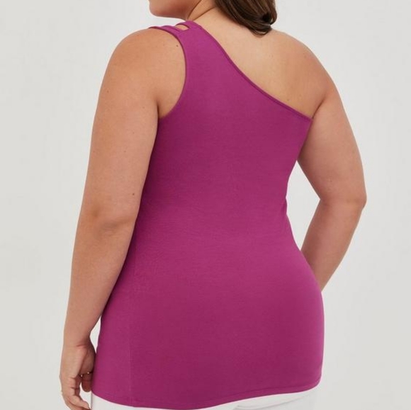 Torrid Plus Size 3 Foxy One Shoulder Cutout Top - Purple - Picture 6 of 8